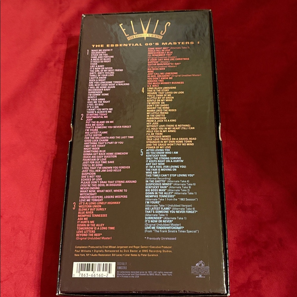 EUC-Like New:Elvis Presley Boxed Set of 5 Music CDs: The Essential 60’s Masters - Picture 17 of 17
